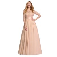 Ever-Pretty Womens Floral Lace Long Bridesmaid Dresses for Women 74123 Blush US4