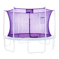 Upper Bounce Trampoline Safety Enclosure Replacement Net with Smartphone,Tablet Selfie & Livestream Pouch, Fits 15' Round Frame, Using 8 Poles (or 4 Arches) - Adjustable Straps, Purple