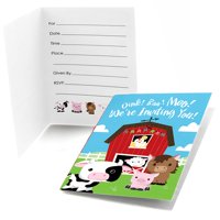 Farm Animals - Fill In Baby Shower or Birthday Party Invitations (8 count)