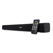 AKIXNO Bluetooth Sound Bar Wireless and Wired Audio Home Theater Soundbar 2.0 Channel Wall Mountable Remote Control 20W Speaker for TV/PC/Phones/Gaming Machine (Black)