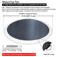 Yescom Weatherproof Trampoline Mat 96 Rings for 15' Frame 7" Spring 8R Stitching 13.3'