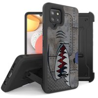 Bemz Armor Kombo Series for Samsung Galaxy A42 5G Case (Heavy Duty Rugged Kickstand Cover with Belt Clip Holster) with Touch Tool - Shark Spitfire