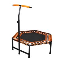 Romacci 42 x 50 inch Hexagon Trampoline with Adjustable Handle Bar for Adult / Kid Fitness Trampoline Bungee Rebounder Jumping Cardio Trainer Workout