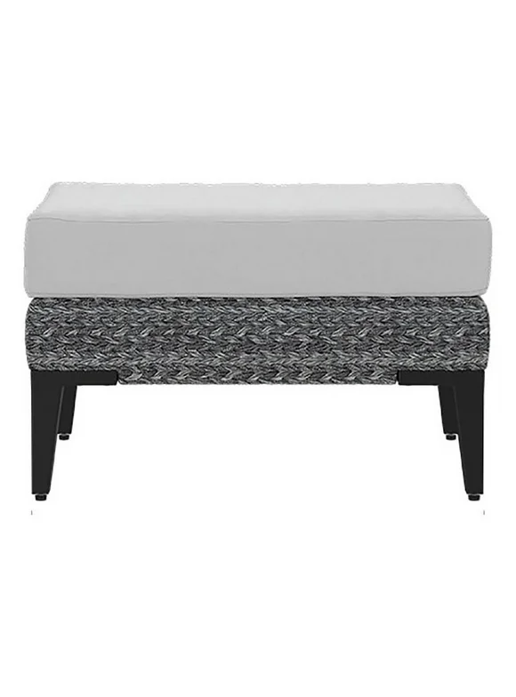 Source Furniture Island Bay Traditional Wicker / Rattan Outdoor Ottoman in Gray