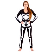 Lady Skeleton Body Suit Spandex Costume