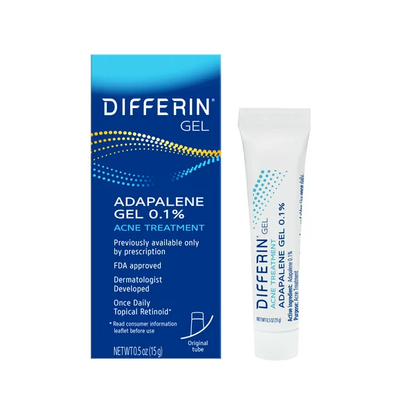Differin 0.1% Adapalene Acne Treatment Gel, 0.5 oz