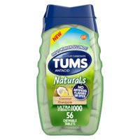 Tums Naturals Ultra Strength Antacid Chewable Tablets, Coconut Pineapple, 56 Count