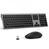 ZL Wireless Keyboard And Mouse Combo Ultra Slim Full Size 2.4GHz Quiet Cordless Keyboard Mouse USB Unifying Receiver For PC