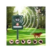 VICOODA Waterproof Solar Ultrasonic Outdoor Animal Pest Repellent Outdoor Dog Cat Bird Animal & Pest Control with Powerful LED Strobe Lights, Motion-Activated