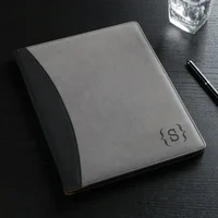 Personalized Grey Padfolio, Multiple Designs