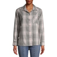 Time and Tru Women's Plaid Button Front Shirt