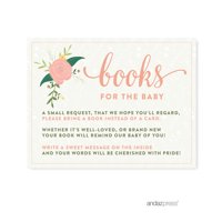 Books For Baby  Floral Roses Girl Baby Shower Game Request Cards, 20-Pack