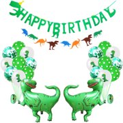 AkoaDa 24Pcs Dinosaur Foil Balloons Banner Party Decor Supply Set Kid Birthday Favo Nea