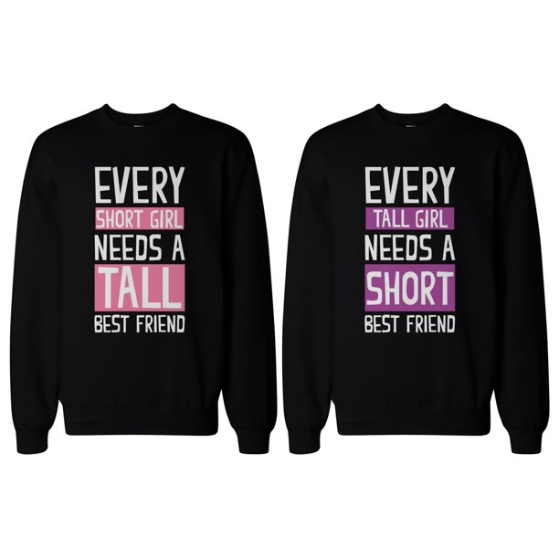 Tall and Short Best Friend Matching Sweatshirts for Best Friends BFF Gift