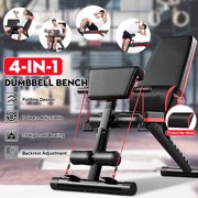 Multifunctional Foldable Dumbbell Bench 7 Gears Backrest 2 Gears Hook Foot Foam Sit Up AB Abdominal Training Sports Workout Indoor Home Gym Max Load Weight 264.55 lbs Black+Red