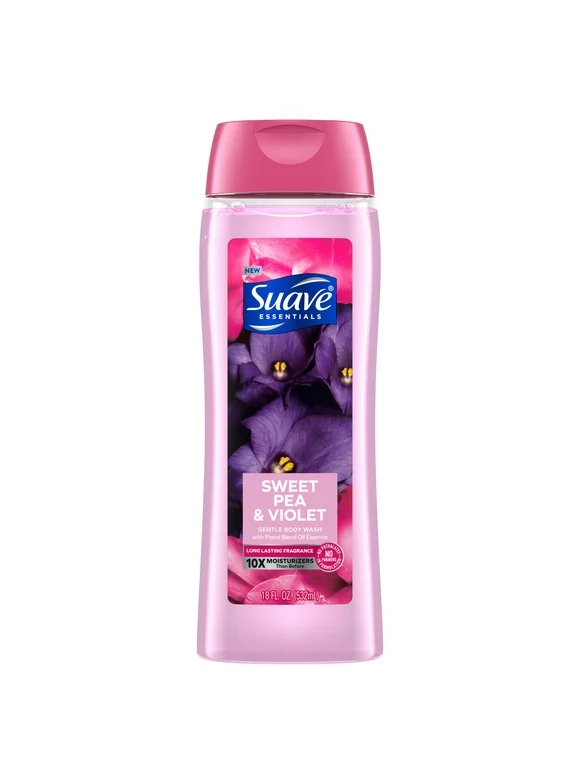 Suave Essentials Gentle Body Wash, Sweet Pea & Violet, 18 oz