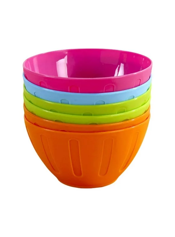ATriss 6 Pcs Plastic Bowls Colorful Reusable Salad Bowls Facial Mask Seasoning Bowls Home Household Bowls (Random Color)