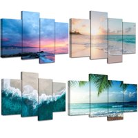 Wall26 Beach Canvas Art Sunset Picture Prints Wall Decor for Living Room Set of 4