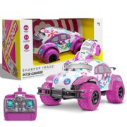 Sharper Image 1007070 Pixie Cruiser Pink and Purple RC Remote Control Car Toy for Girls with Off-Road Grip Tires Princess Style Big Buggy Crawler w/Flowers D, M