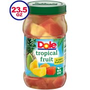 Dole Tropical Fruit in 100% Fruit Juice, Jarred Pineapple and Papaya, 23.5 Oz Jar