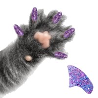 60 Pack Amethyst Glitter Soft Nail Caps for Cats Pretty Claws - Medium