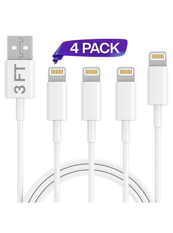Charging Cable - Infinte Power, 4 Pack 3FT USB Cable, Compatible with iPhone 14,14 Pro Max,13,13 Pro Max,Case Charging & Syncing Cord
