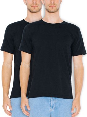 American Apparel Men's & Big Men's Short Sleeve Fine Jersey Crewneck T-Shirts, 2-Pack, Sizes XS-3XL, Mens Tee Shirts
