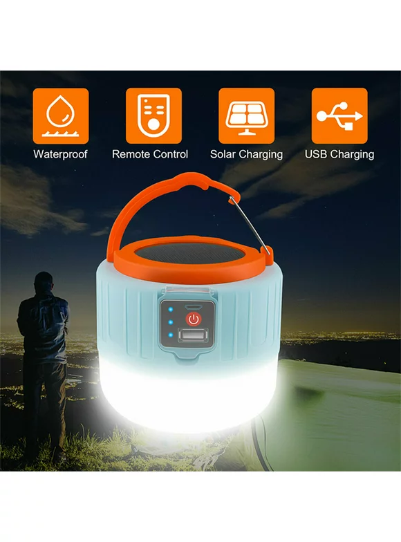 eYotto LED USB Rechargeable Outdoor Camping Tent Light Lantern Waterproof, Solar Camping Light Hiking Ultra Bright Lamp