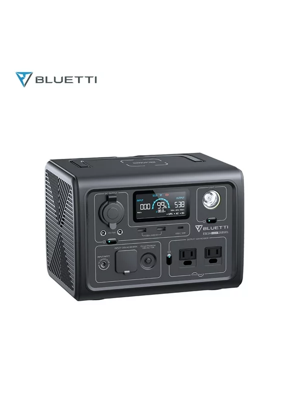 Bluetti Portable Power Station EB3A, 268Wh Capacity Solar Generator,600W AC Output,Recharge from 0-80% in 30 Min, for Outdoor Camping