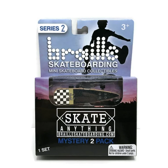 MINI Skateboard 2-pack Pizza Theme & Mystery Series 2 Fingerboards Braille