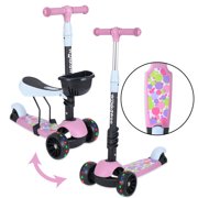 WonkaWoo 2-in-1 Kick Scooter with Removable Seat for Kids & Toddlers