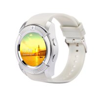 1.22 inch Smart Watch Clock Support Sim TF Card Slot Bluetooth Suitable For Apple iPhone Android Phone Smartwatch Wristwatch White