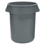 TOUGH GUY 5DMU6 55 gal LLDPE Round Trash Can, Open, Gray