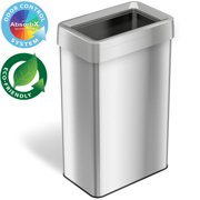 iTouchless 21 Gallon Commercial Grade Stainless Steel Dual-Deodorizer Open Top Rectangular Trash Can