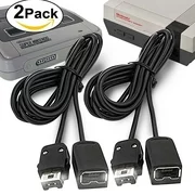 Ortz 10ft Extension Cable for [NES Classic Mini Edition] Controller, SNES, Cords Extender - Best Controller Extension Cable Cord for Nintendo Gaming System Black [Works with Wii U] (Pack of 2)