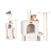 Armarkat 53-in Cat Tree & Condo Scratching Post Tower, White