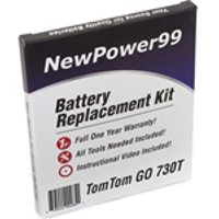 TomTom Go 730T Battery Replacement Kit with Tools, Video Instructions, Extended Life Battery and Full One Year Warranty