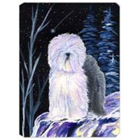 Starry Night Old English Sheepdog Mouse Pad