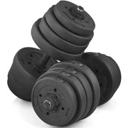 Easyfashion 66LB Weight Adjustable Body Training Dumbbell Set, Black
