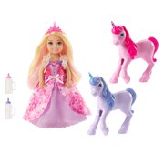 Barbie Dreamtopia Gift Set with Chelsea Princess Doll in Heart Dress, 2 Baby Unicorns and Accessories, Gift for 3 to 7 Year Olds