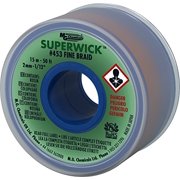 MG Chemicals Desoldering Braid #3 Fine Braid Super Wick with RMA Flux, 50' Length x 0.075" Width, Green