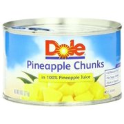 12 PACKS : Dole Pineapple Chunks in Juice, 8-Ounce Cans