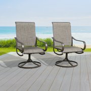 Ulax Furniture Outdoor Swivel Dining Chairs Patio Steel Bistro Chairs Set of 2