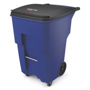 Rubbermaid Commercial Brute Rollouts with Casters, Square, 95 gal, Blue