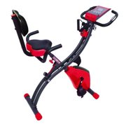 FITNATION Flex Bike System BIKE01-RED Spinning Exercise Stationary Bike with Resistance Bands and LCD Display