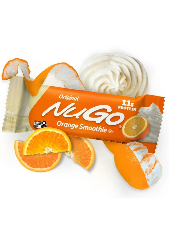 NuGo Protein Bar, Orange Smoothie, 11g Protein, 170 Calories, Gluten Free, 15 Count