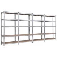 Costway 4 PC 71'' Heavy Duty Storage Shelf Steel Metal Garage Rack 5 Level Adjustable Shelves