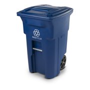 Toter 64 Gal. Blue Recycling Container with Wheels and Lid