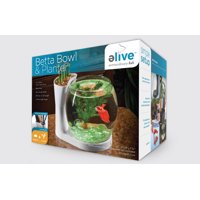 Elive, .75 Gallon Betta Bowl Aquarium Kit & Planter, White