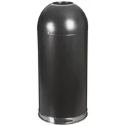 420DTBK Steel 20-Gallon Standard Open Top Waste Receptacle with Galvanized Liner, Round, 18" Diameter x 18" Diameter x 34" Height, Black